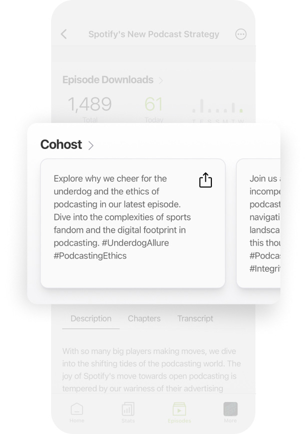 Buzzsprout Mobile sharing screen