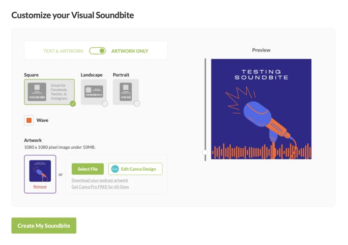 podcast audiogram setup 