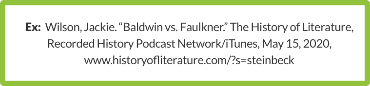 MLA 8 reference example in a green box